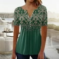 thumbnail image 2 of CEHVOM T-shirt à Manches Courtes Décontracté pour Femmes, Col Rond Imprimé, Ample, Blouse, Liquidation, 2 of 5