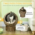thumbnail image 4 of PawHut Lit pour Chat en Osier avec Coussin, Support, pour Chats d'Intérieur, Brun Foncé, 4 of 10