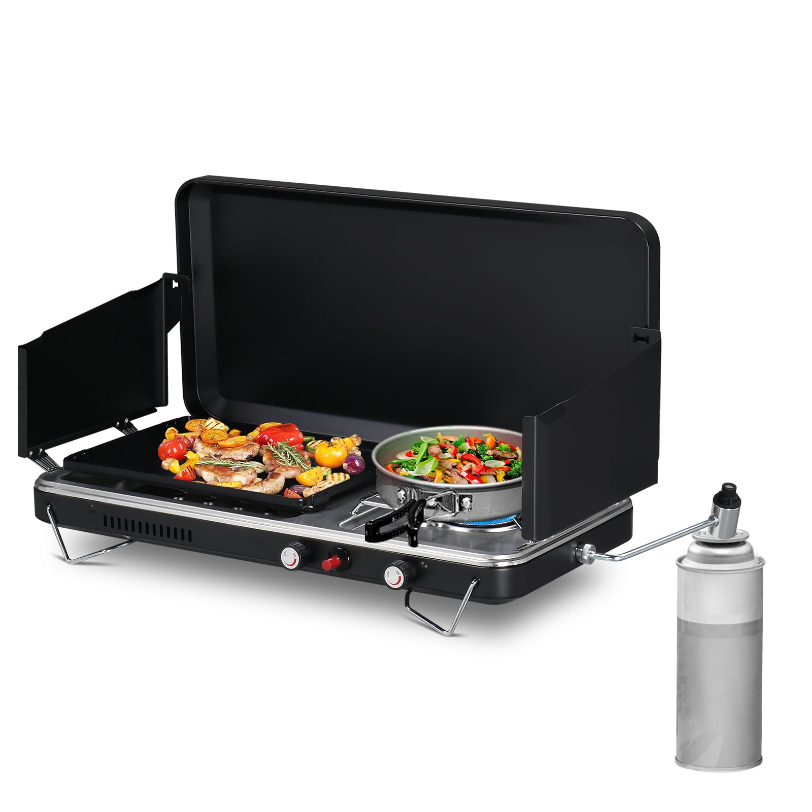 Ktaxon Portable 2 Burner Propane Camping Stove with Griddle