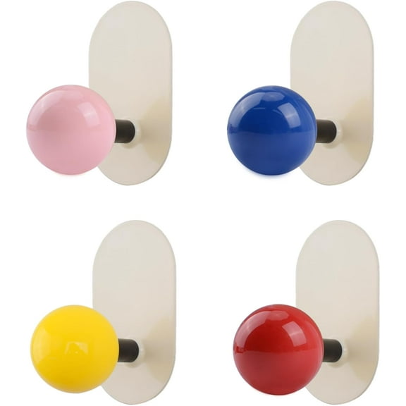 Oval Self Adhesive Hooks, 4pcs Metal Wall Hooks Kids Coat Hooks Waterproof Wall Hook Clothes Bag Key Hanger Hook for Home Bathroom Kitchen