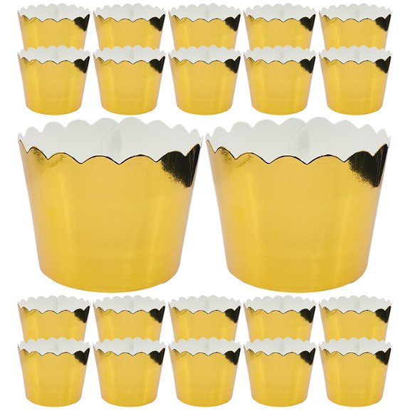 100 Pcs Wedding R Bridal Party Decor Baking Tools Paper Cups Golden Disposable Cake Mini Coating
