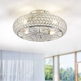 thumbnail image 2 of 20'' Crystal Ceiling Fans with Remote, Flush Mount Ceiling Fan with Light, Chandelier Fan 6 Speed DC Motor Reversible Ceiling Fan For Living Room Bedroom.--NOT INCLUDED BULB, 2 of 13