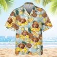 thumbnail image 3 of Camisa hawaiana unisex personalizada con estampado floral navideño para perros y gatos, camisetas de vacaciones en la playa con cara linda, camiseta de manga corta para hombres y mujeres, 3 of 5