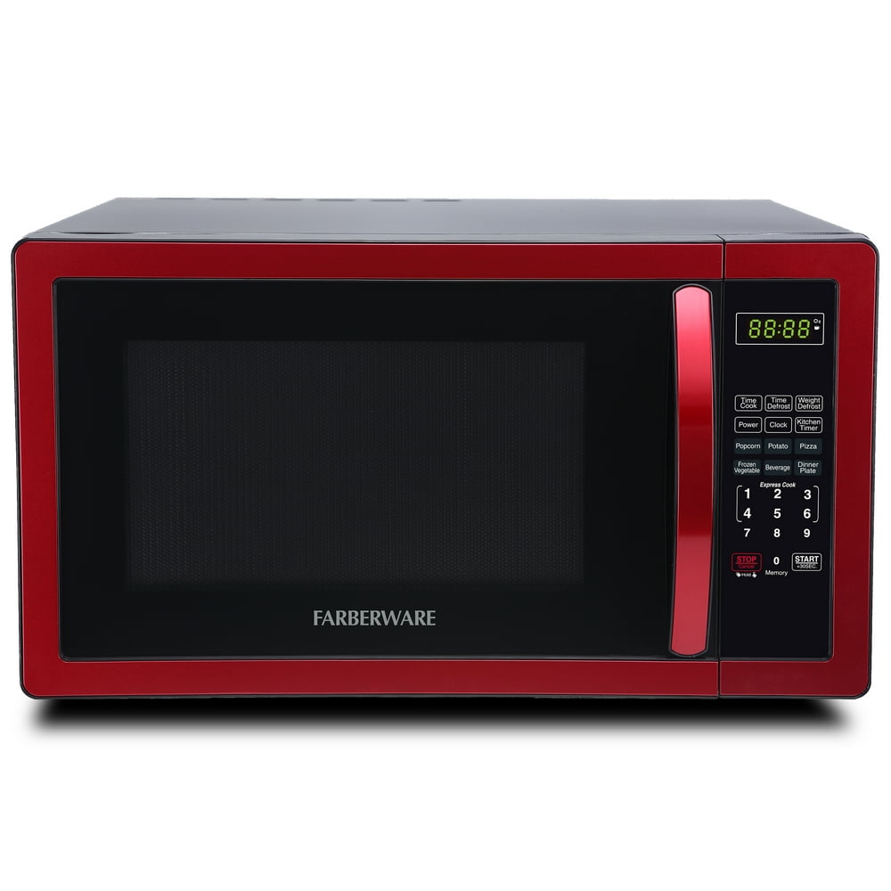 Farberware Classic 1.1 Cu. ft. 1000Watt Microwave Oven, Metallic Red