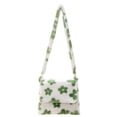 thumbnail image 1 of Sywqhk Bolso Bandolera Grande Con Patrón De Piel Suave Para Mujer (Flor Blanca Y Verde) Sywqhk Para estrenar, 1 of 8