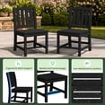 thumbnail image 4 of SERWALL 10-Piece Outdoor Dining Set with Umbrella, 75" HDPE All Weather Patio Table and Chairs, Black (umbrella base not included), 4 of 10