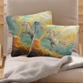 thumbnail image 2 of Pack of 2 Art Rainbow Unicorn Painting Throw Pillow Covers 20x20 Inch, Square Farmhouse Pillowcase, Velvet Cushion Case for Sofa Bedroom Home Decor, 2 of 7