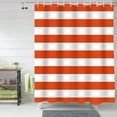 thumbnail image 4 of Orange and White Stripes Shower Curtain Striped Simple Style Shower Curtains for Bathroom Curtain Sets with Hooks Waterproof Fabric Bath Curtain Extra Long 72" X 84", 4 of 5