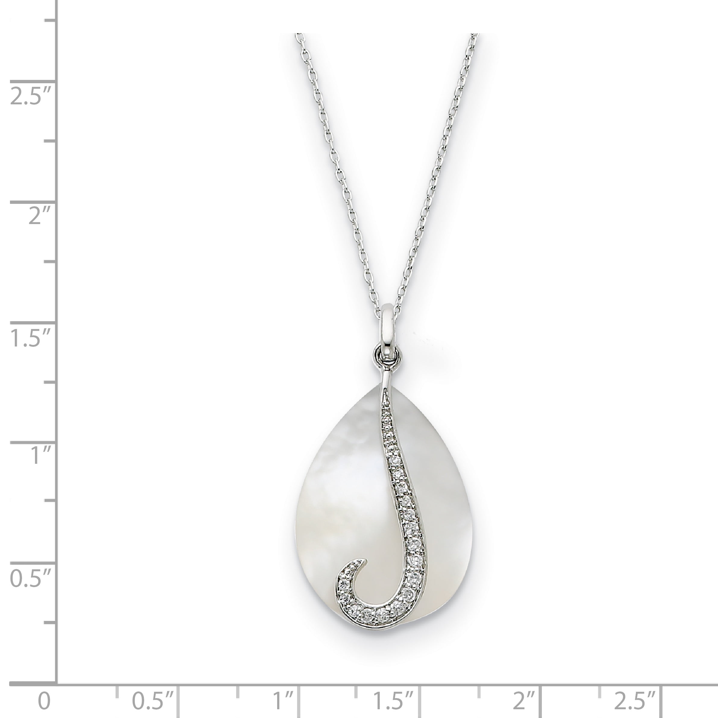 925 Sterling Silver Polished CZ Everlasting Love Pendant Necklace 18 by Sentimental Expressions