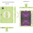 thumbnail image 3 of Kids Case for iPad Pro 11 Inch (2022/2021/2020/2018 Model), iPad Air 5/4 (10.9-Inch), Military Grade Shockproof Rugged Protective Cover with Built-in Stand/Pencil Holder Shoulder Strap, Green White, 3 of 12