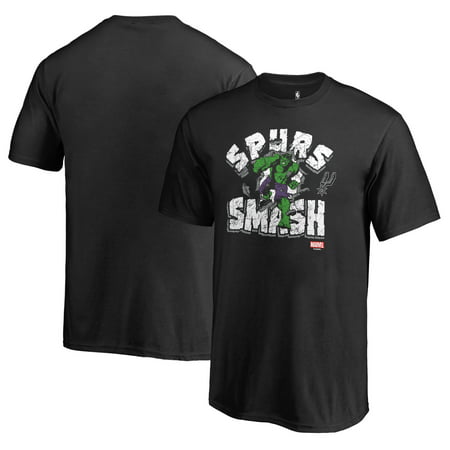San Antonio Spurs Fanatics Branded Youth Marvel Hulk Smash T-Shirt - Black