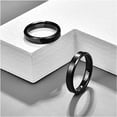 thumbnail image 4 of 4mm Classic Black Tungsten Rings for Men Minimalist Wedding Band with Beveled Edges, 4 of 6
