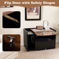 thumbnail image 6 of Gymax Cat Litter Box Enclosure w/ Pull-out Drawer Flip Door Rolling Caster Indoor Black, 6 of 10