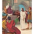 thumbnail image 2 of Providence Lith. Co 20x22 Gold Ornate Framed and Double Matted Museum Art Print Titled - Jesus Condemned (1897), 2 of 4