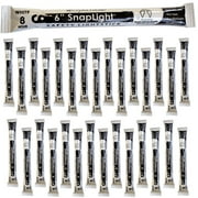 Cyalume SnapLight Industrial Grade 6" Light Sticks, 8 Hr Duration, White (30 Pack)
