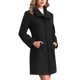 thumbnail image 4 of Abrigos de invierno elegantes para mujeres, abrigo de botón casual, abrigo de guisante XS negro, 4 of 5