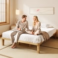 thumbnail image 2 of IOTXY Solid Wood Platform Bed - Queen Japanese Bed Frame, Natural, 2 of 10