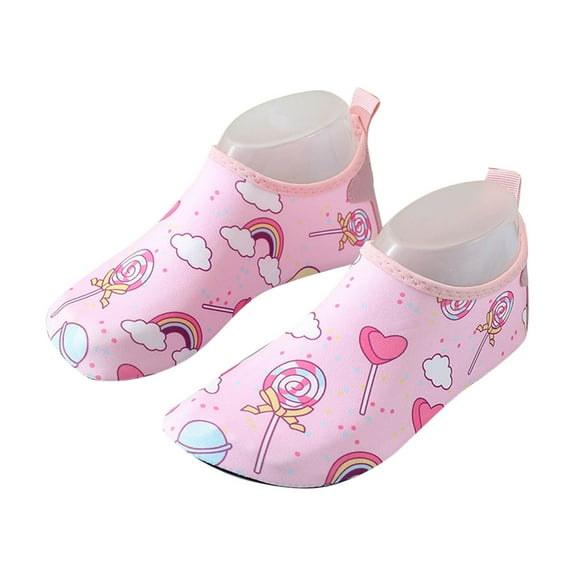 Rohuuque Kids Water Shoes Non-Slip Beach Swim Barefoot Quick Dry Breathable Socks for Boys & Girls Toddler 2 Years Pink
