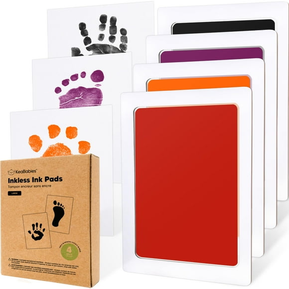 Baby Hand and Footprint Kit KeaBabies Inkless Ink Pad 4-Pack