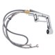 thumbnail image 5 of Grifo de cocina abatible con elegante acabado galvanizado, manguera telescópica universal, grifo para fregadero de cocina con rociador abatible, 5 of 14