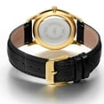 thumbnail image 5 of BERNY Watches for Men, Ultra-Thin Minimalist Leather Watch, Stainless Steel Case, Waterproof Analog Quartz Watch, Business Dress Watches with Small Seconds (Black), 5 of 10