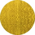thumbnail image 1 of Ahgly Company Indoor Round Abstract Yellow Modern Area Rugs, 5' Round, 1 of 4