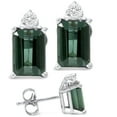 thumbnail image 2 of Pompeii 1 1/3ct Green Tourmaline Diamond Studs 14K White Gold (G,I2), 2 of 6