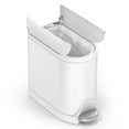 thumbnail image 5 of simplehuman 10 Liter / 2.6 Gallon Butterfly Lid Bathroom Step Trash Can, White Stainless Steel, 5 of 5