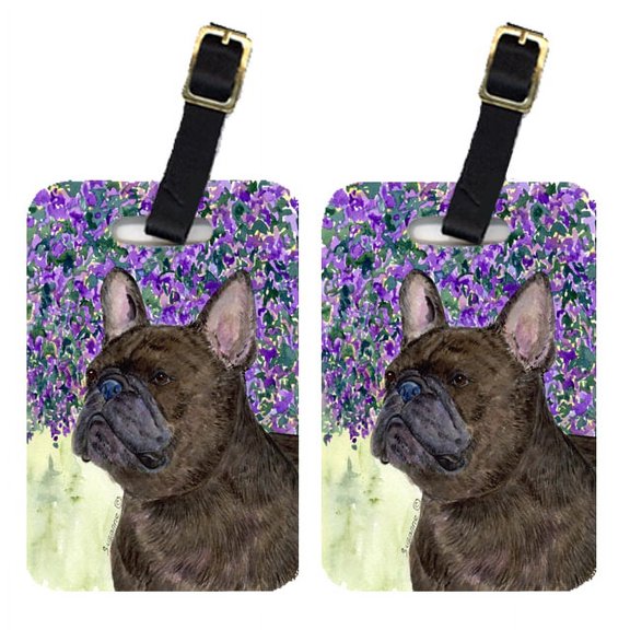 Pair of 2 French Bulldog Luggage Tags