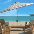 thumbnail image 2 of Safavieh Vienna 11ft Round Crank Metal Umbrella in Gray and White, 2 of 6