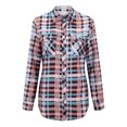 thumbnail image 4 of lcziwo 2024 Womens Plaid Shirt Jackets,Women's Flannel Plaid Shacket Long Sleeve Button Down Chest Pocketed Shirts Jacket Coats, 4 of 8