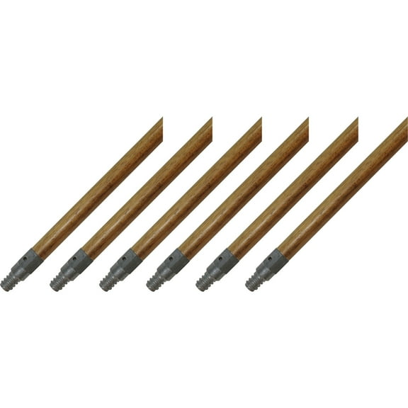 Genuine Joe Threaded Metal Handle - Natural - Metal - 6 / Carton