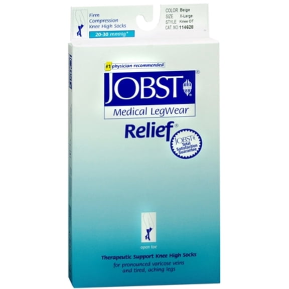 JOBST Medical LegWear Knee High 20-30 mmHg Firm Compression X-Large Beige Open-Toe 1 Pair
