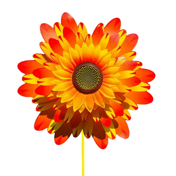 Sylvtty Sunflower Pinwheel 3-Tier Sunflower Garden Wind Spinner Ground Insert Yard Decor Windmill for Patio Lawn Decoration