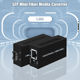 thumbnail image 2 of RJ45 Fiber Optic Transceiver Gigabit SFP Single-Mode Single Fiber 1.25G Transceiver 100/1000M Fiber Optic Transceiver, 2 of 8
