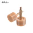thumbnail image 3 of 5 Pairs TPU High Heel Tips Shoes Replacement Tap Caps 2.4mm Pin, 9mm Round Shape Heel Repair Caps, Beige, 3 of 5