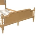 thumbnail image 3 of Traditional Style Rattan Queen Size Bed Frame,No Box Spring Needed,Antique Walnut, 3 of 18