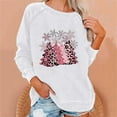 thumbnail image 2 of IROINNID Women's Long Sleeve Sweatshirt Round Neck Mid-Length Print Loose Breathable Oversized Sweatshirt, White, 2 of 5