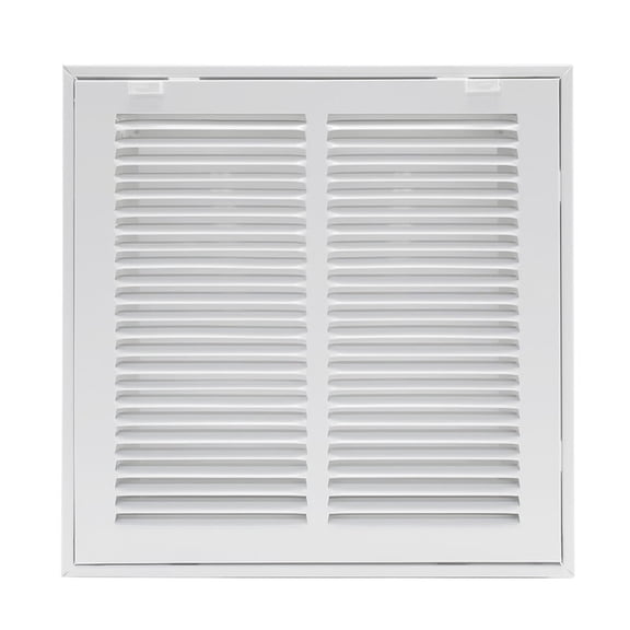 12"W x 12"H [Duct Opening Size] Steel Return Air Filter Grille - Removable Face/Door for 1 inch Filters -HVAC Vent Cover Grill - White [Outer Dimensions: 14 5/8"W X 14 5/8"H]