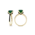 thumbnail image 3 of 1.60 Carat (Ctw) Lab-Created Emerald Ring in 10K Yellow Gold with Black Diamonds for Women, 3 of 6