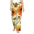 thumbnail image 2 of Picia Sunflowers And Butterflies Womens Soft Woven Cotton Elastic Waistband Sleep Pajama Pant Lounge Sleep Pant With Pockets And Drawstring-Medium, 2 of 9