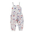 thumbnail image 3 of XXWXYD Toddler Girls Independence Day Patriotic Romper American Flag Jumpsuit with Spaghetti Straps Stars Design Summer Adjustable Comfortable Holiday Outfit Playwear, 3 of 7