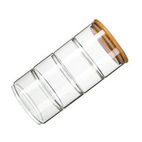 OUNONA 4Pcs Food Storage Jars Stackable Glass for Family Storage with Lid