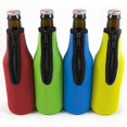 thumbnail image 1 of Beer Bottle Cooler, (4 Colors) Case Wonder Set of 4 17.6 Oz Neoprene Insulated Collapsible Beer Bottle Cooler Zippered Cover Beer Cooler, 1 of 5