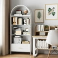 thumbnail image 2 of SUPEER 73-Inch Arched Metal Storage Display Cabinet with Drawers，Assembly Required, 2 of 7