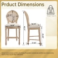 thumbnail image 6 of French Country Bar Chairs Set of 2, 43.31 Inch Height with Natural Rattan Backs, Carved Wood Legs and Wire Details, Solid Wood Frame Beige Dining Chairs for Home or Restaurant Use, 6 of 9