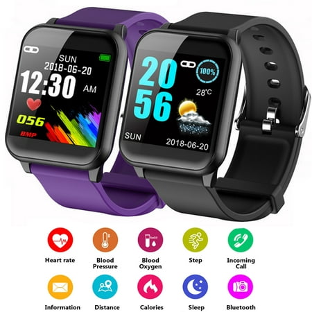Fitness Tracker, Activity Tracker Waterproof Smart Watch with Heart Rate Monitor, Blood Pressure, Sleep Monitor Step Counter Reminder Pedometer for Men Women Kids