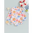 thumbnail image 4 of PaerPade Baby Girl Summer  Rash Guard Swimsuits ,12 18 24 Months 2T 3T 4T 5T Floral Print Zipper Long Sleeve Swimwear for Toddler Bathing Suits Beachwear, 4 of 9