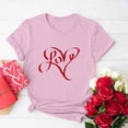 thumbnail image 2 of Jewelreauty Women Valentine's Day Shirts Short Sleeve Letter Heart Graphic T-Shirts Casual Pullover Tunic Tops (M, B Pink), 2 of 5