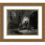 The Inferno, Canto 33, lines 67'68: Hast no help For me, my father! 2x Matted 32x28 Large Gold Ornate Framed Art Print by Dore, Gustave